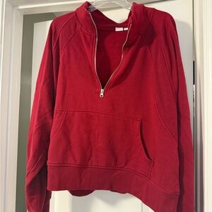 GAP Red Women's Quarter-Zip Sweatshirt